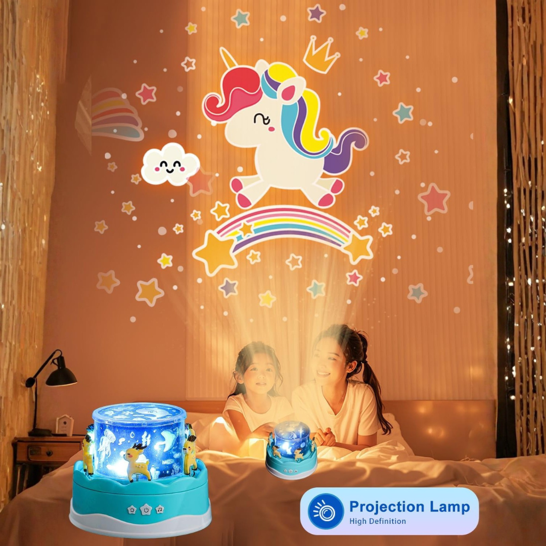 One Fire Kids Night Light Projector – 5 Film Reels & Rechargeable Battery