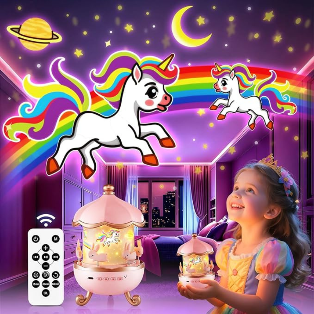 One Fire Kids Night Light Projector – 5 Film Reels & Rechargeable Battery