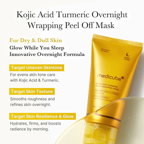 MYVRA ™ Medicube - Kojic Acid Turmeric Night Wrapping Mask |  ميديكوب – قناع ليلي بالكوجيك أسيد والكركم